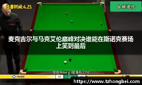 麦克吉尔与马克艾伦巅峰对决谁能在斯诺克赛场上笑到最后